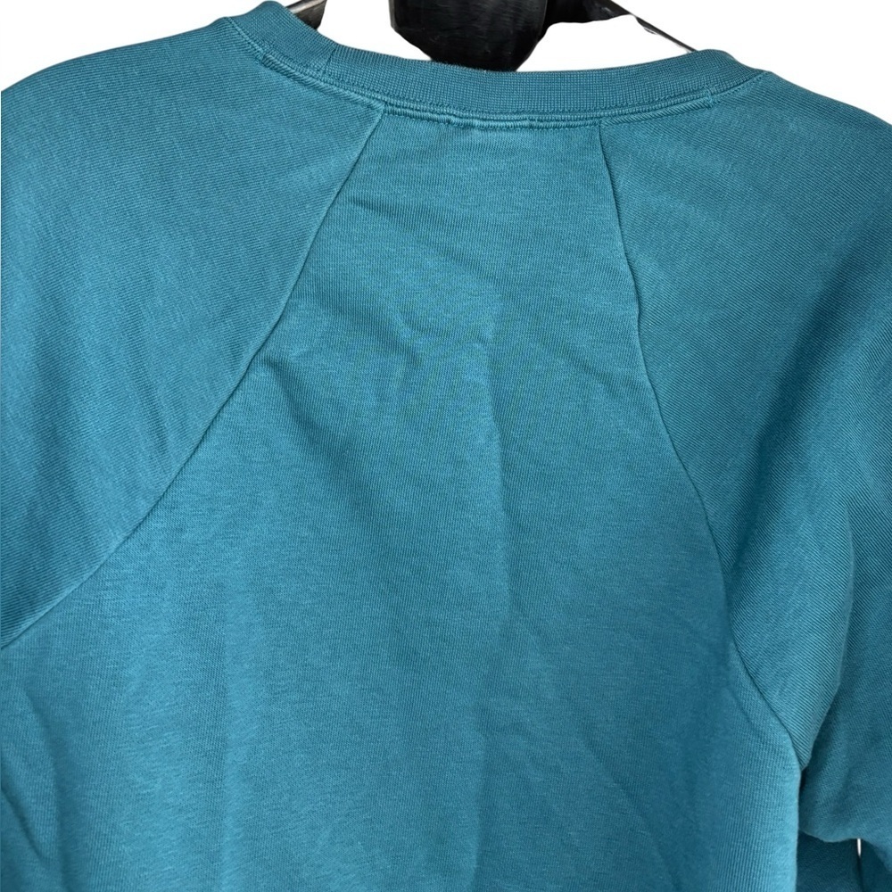 Nike Women's Teal Sweatshirt Dri-FIT FLocked Cropped Size small preloved - Picture 7 of 8
